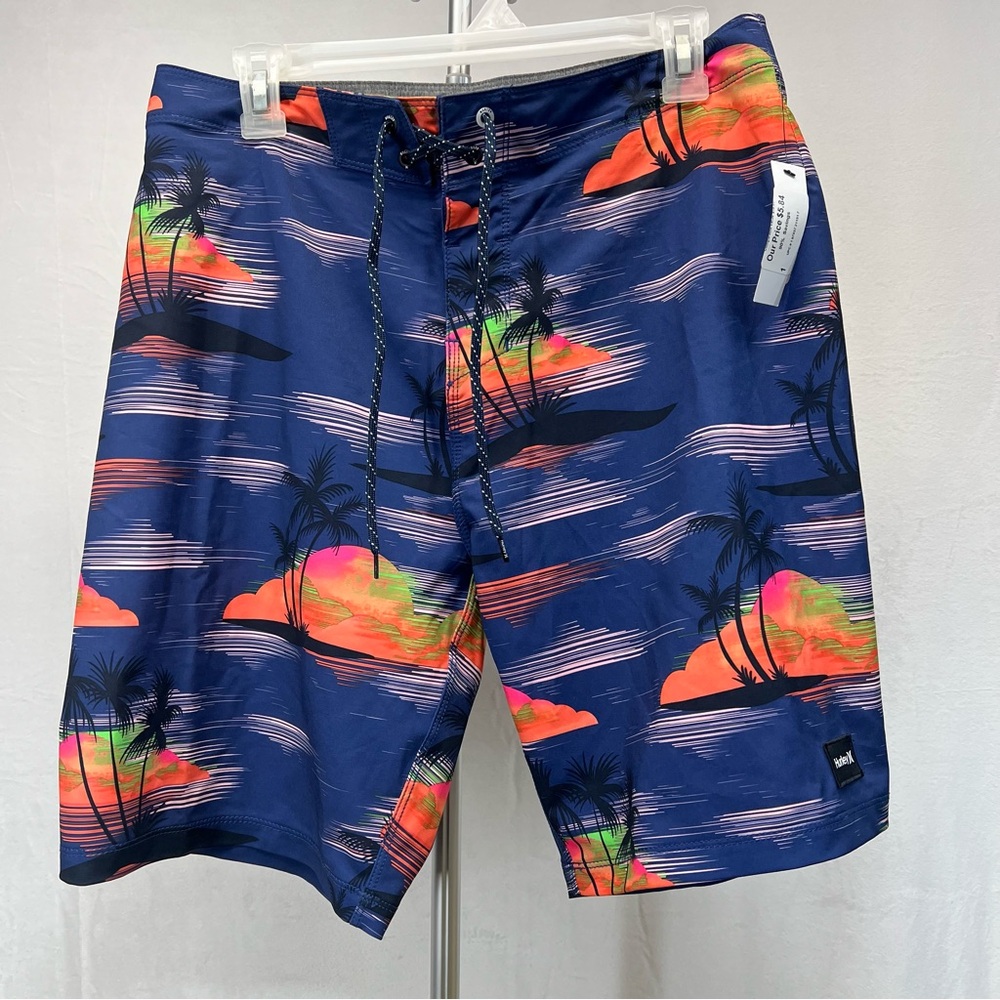 Hurley Men's Blue Tropical Swim‎ Shorts size 30